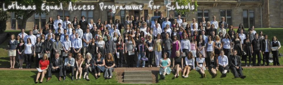 A group of students from the Lothians Equal Access Programme for Schools A group of students from the Lothians Equal Access Programme for Schools